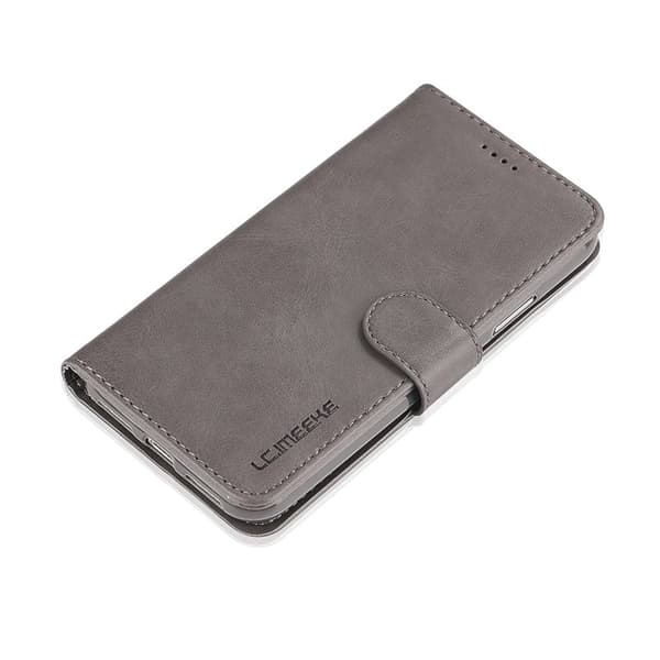 LC.IMEEKE Wallet Stand Mobilskal KonstLäder - Grå för iPhone X/10