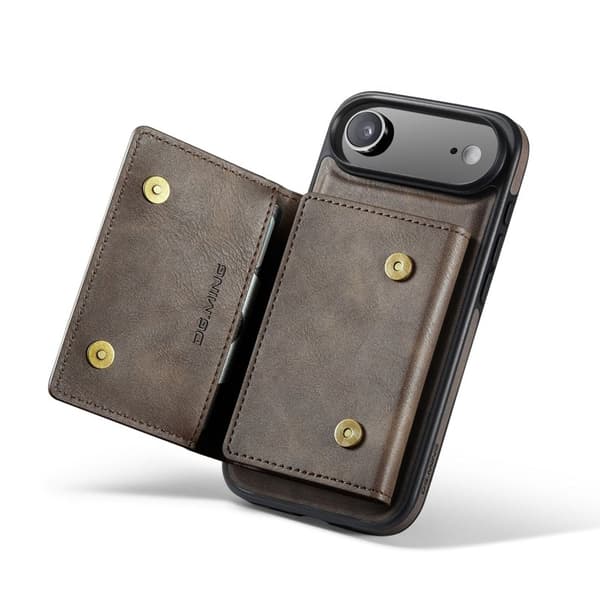 DG.MING M5 Series iPhone Air Plånboksfodral Konstläder Magnetiskt Brun