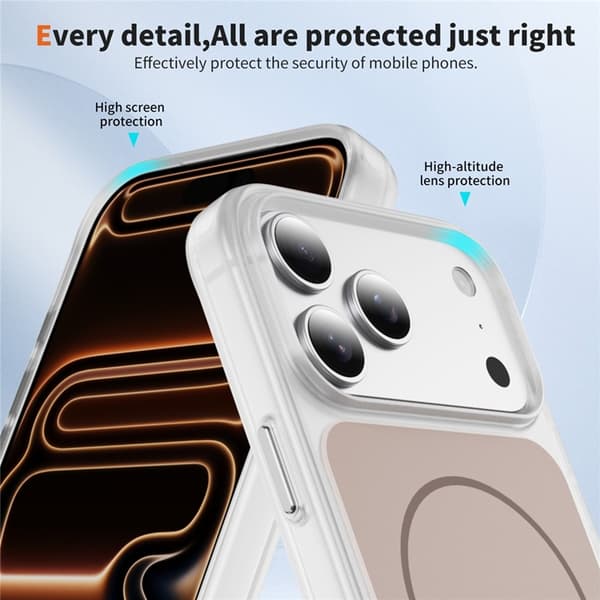 Mobilskal till iPhone 17 Pro Max MagSafe Skin Touch TPU PC - Guld Guld