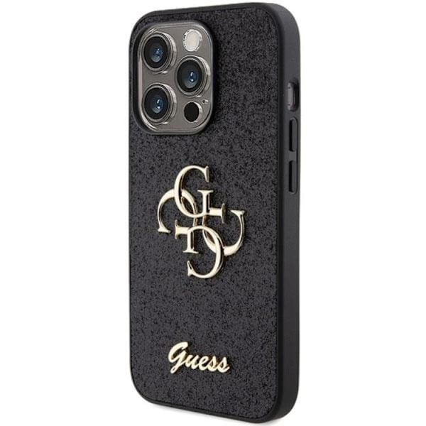 Guess iPhone 15 Pro Mobilskal Glitter Script Big - Svart Svart