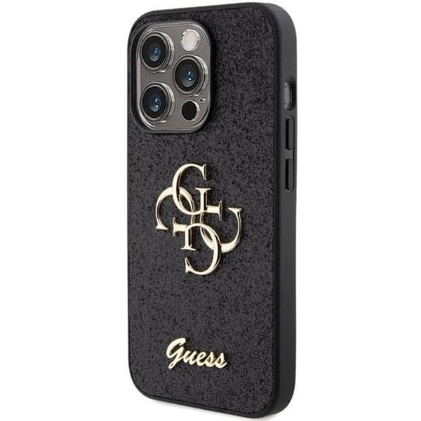 Guess Mobilskal till iPhone 15 Pro Glitter Script Big - Svart Svart