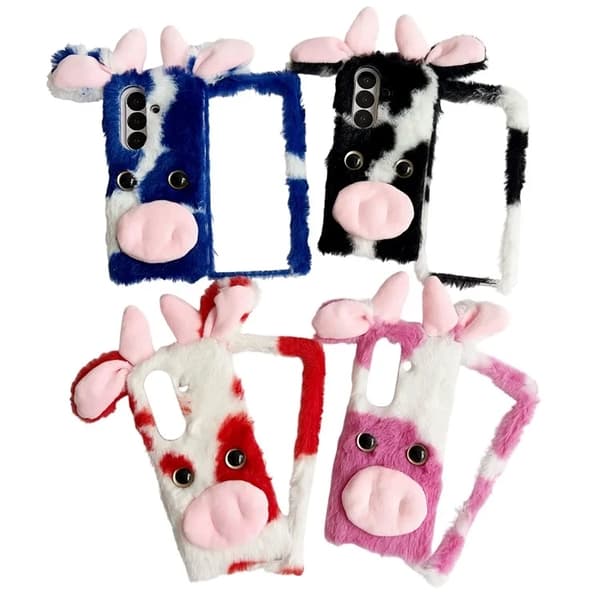 Mobilskal till Galaxy Z Fold7 5G Plush Cow Hård PC - Blå Blå