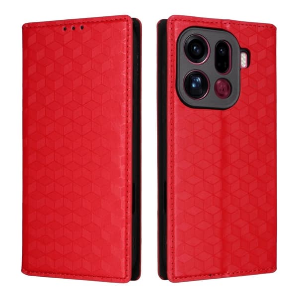 Oppo Find X9 Pro 5G Kortfack Plånboksfodral Konstläder - Röd