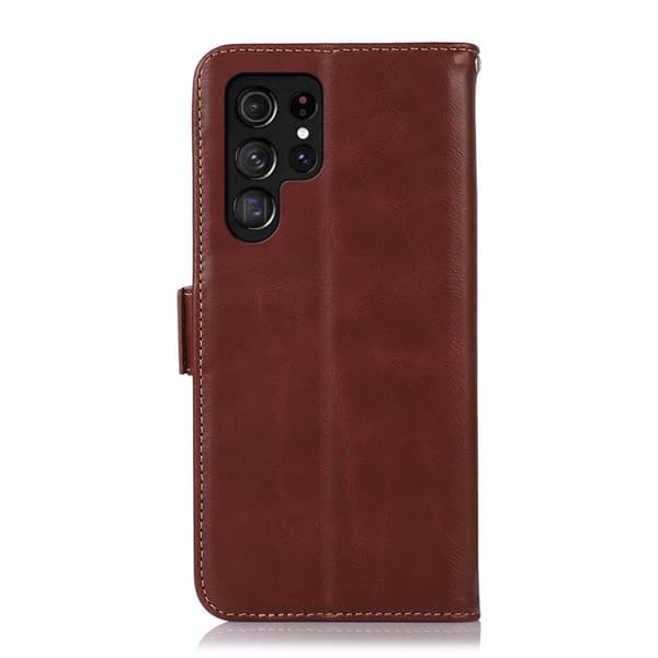 Samsung Galaxy S26 Ultra Plånboksfodral RFID Skydd Äkta Läder - Brun
