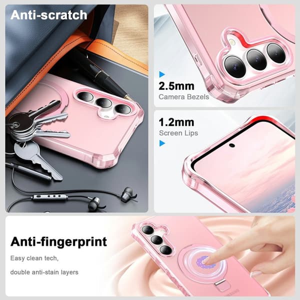 Mobilskal för Samsung Galaxy S26 Plus Magnetiskt Kickstand - Rosa