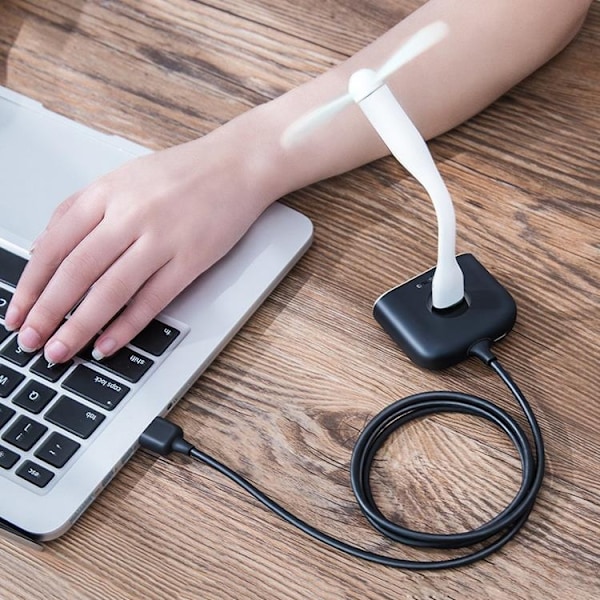 Baseus Square round 4 in 1 USB HUB Adapter - Svart Svart