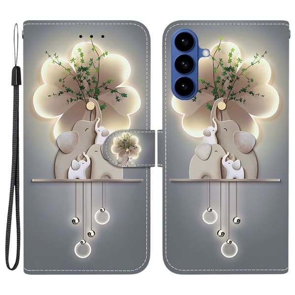 Samsung Galaxy S26 / S26 Pro Plånboksfodral Konstläder - Tre Elefanter