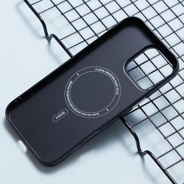 X-LEVEL Mobilskal till iPhone 16 Pro Max Magnetisk Svart Rhombus Textur