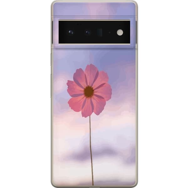 Telefontaske til Google Pixel 6 Pro med lyserød blomst