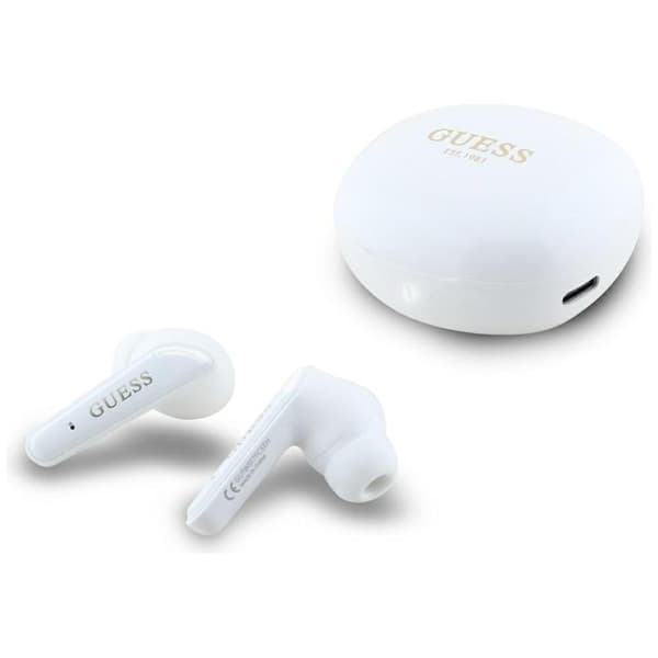 Guess TWS In-Ear Hörlurar Flat Classic Logo Electroplated - Vit Vit