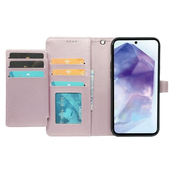 Samsung Galaxy A57 Plånboksfodral Konstläder 9 Kortfack - Roséguld
