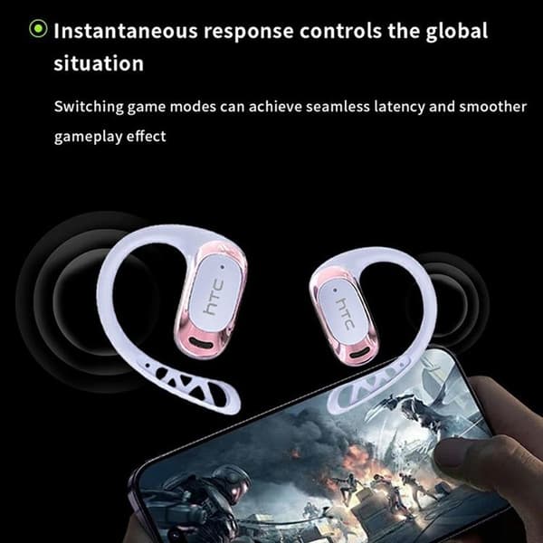 HTC Open-Ear Trådlösa Hörlurar Bluetooth 6.0 IPX5 NE28 Svart