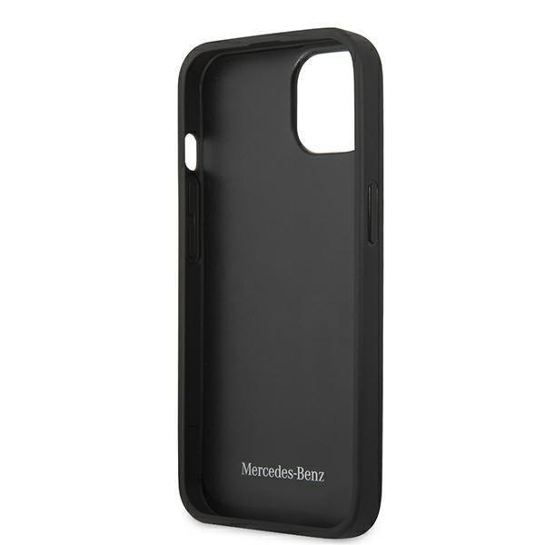 Mercedes Case iPhone 13 Mini nahkainen rei'itetty alue - musta Black
