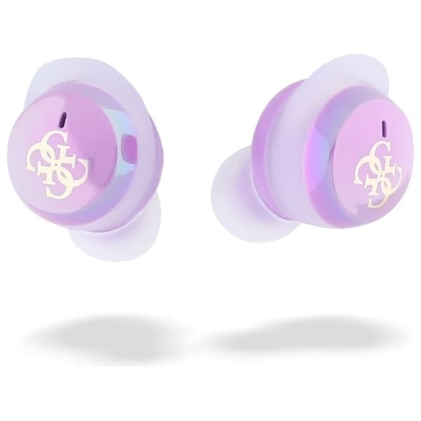 Guess TWS øretelefon Bluetooth iriserende 4G trykt logo - lilla Lila