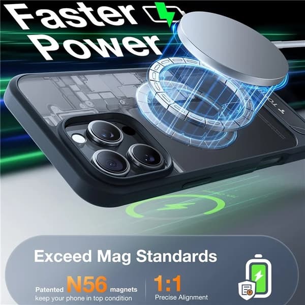 TORRAS Mobilskal till iPhone 16 Pro Max Magsafe Kickstand - Svart Svart