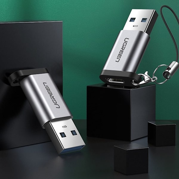UGreen USB-C Hane till USB Hona Adapter - Grå