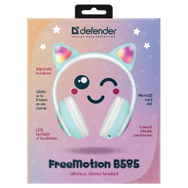 Defender Over-Ear Hörlurar Bluetooth Freemotion B585 Blå