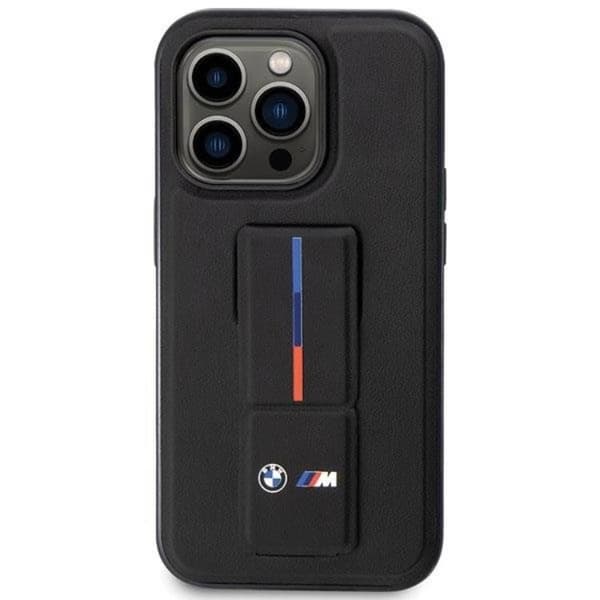 BMW iPhone 14 Pro Max -puhelinkuori Grip Hot Stamp - Musta Black