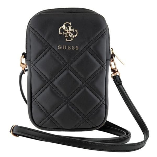 Guess Mobilväska Zip Quilted 4G - Svart Black