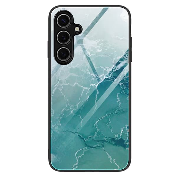 Mobilskal för Samsung Galaxy S26 Marmor mönster Härdat glas + PC + TPU - Grå