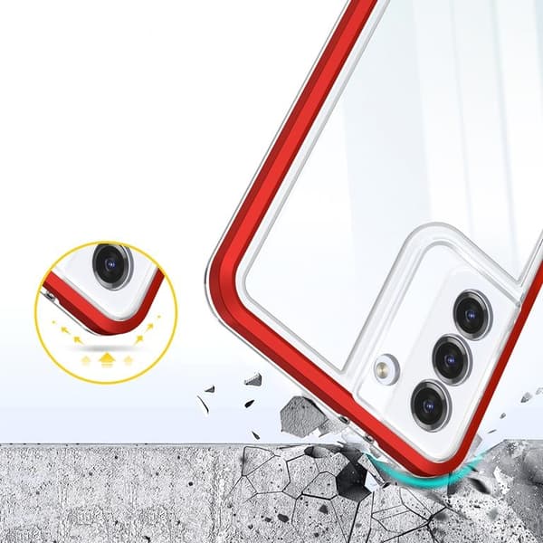 Galaxy S22 Plus Skal Clear 3in1 - Röd Röd