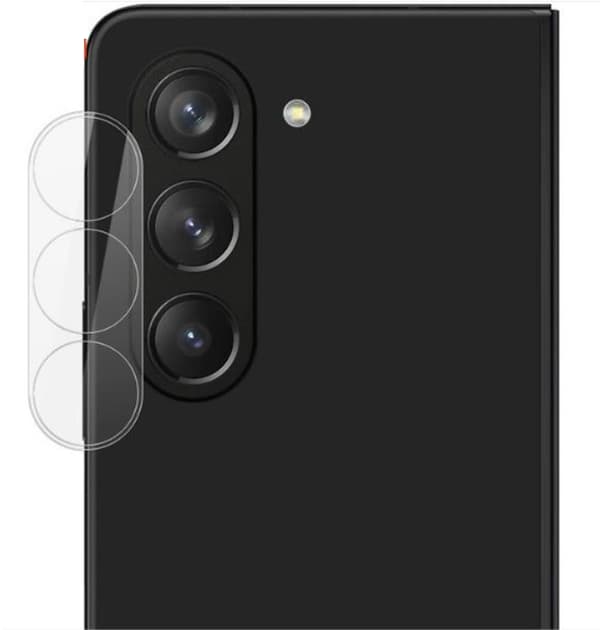 [2-PACK] Galaxy Z Flold 5 hærdet glas objektivdæksel - klar Transparent