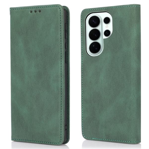 Plånboksfodral för Samsung Galaxy S26 Ultra Magnetiskt Konstläder - Grön