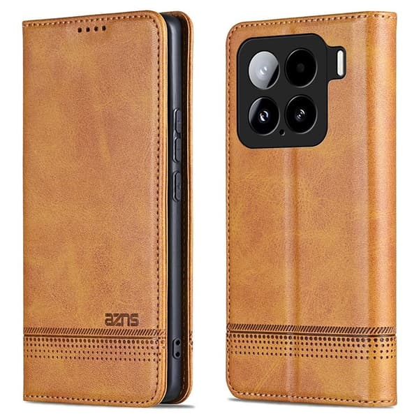 AZNS Xiaomi 15 Plånboksfodral Konstläder - Brun