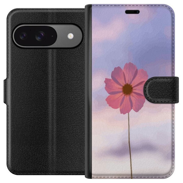Plånboksfodral till Google Pixel 9 Pro med Rosa blomma