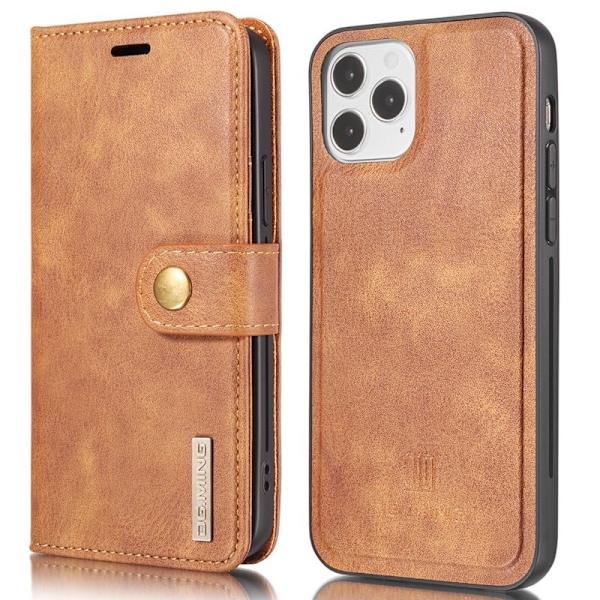 DG.MING iPhone 13 Pro Plånboksfodral 2-i-1 Drop-skydd Äkta läder Brun