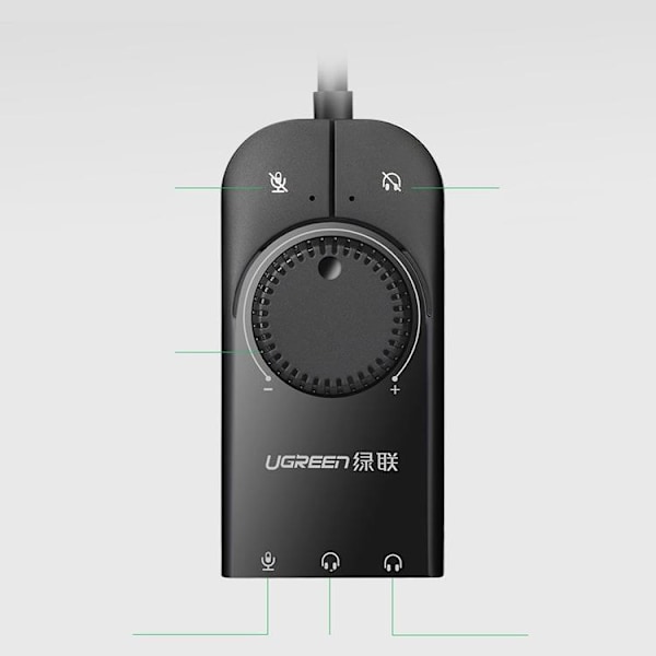 Ugreen External USB Adapter 3.5 mm Mini Jack - Svart