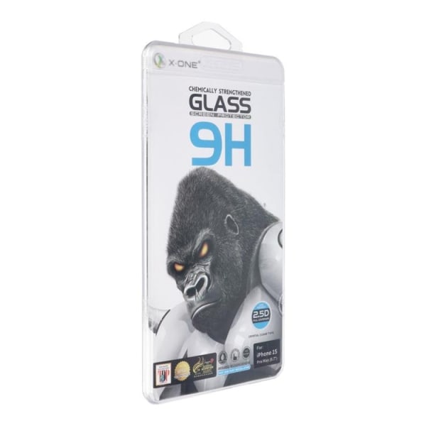 X-One iPhone 15 Pro Härdat Glas Skärmskydd - Svart