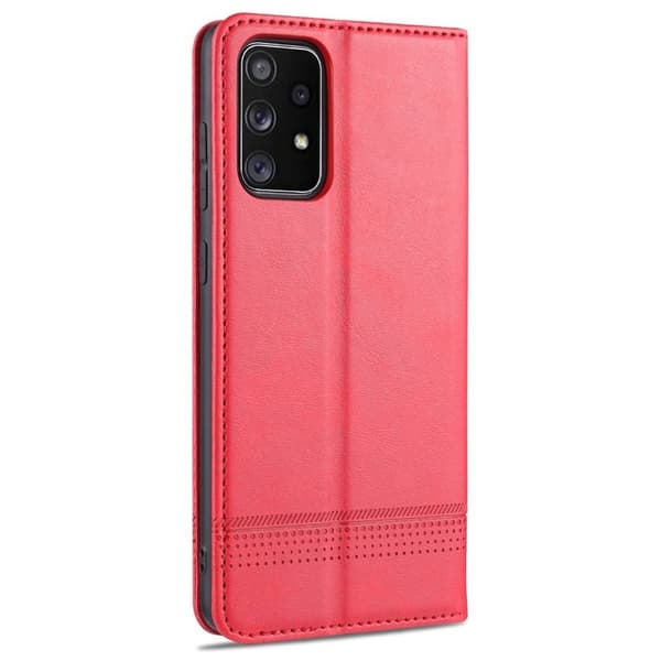 AZNS Samsung Galaxy A72 Plånboksfodral Konstläder - Röd