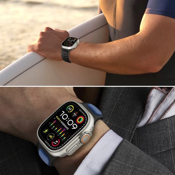 Tech-Protect Apple Watch (44/45/46/49mm) Armbånd Ikon - Sort/Sort Svart