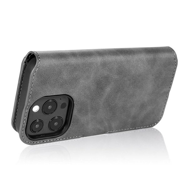 DG.MING Retro Konstläder Plånboksfodral för iPhone 14 Pro 6.1 tum - Grå