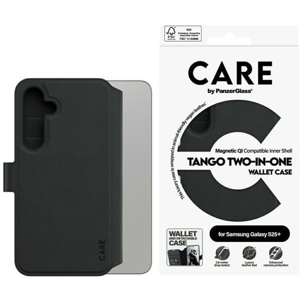 CARE By PanzerGlass Galaxy S25 Plus Pung Etui Tango 2in1 - Sort Black