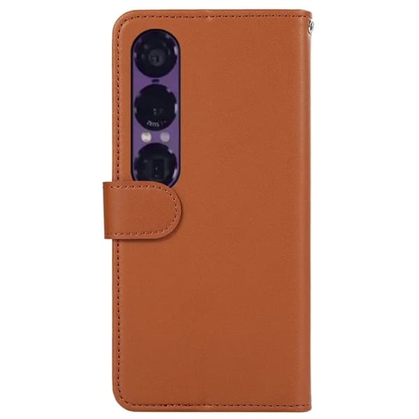 Sony Xperia 1 VII Plånboksfodral RFID-Skydd Konstläder - Brun