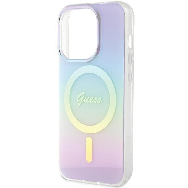 Guess Telefontaske til iPhone 15 Pro MagSafe MagSafe IML Iriserende - Lilla