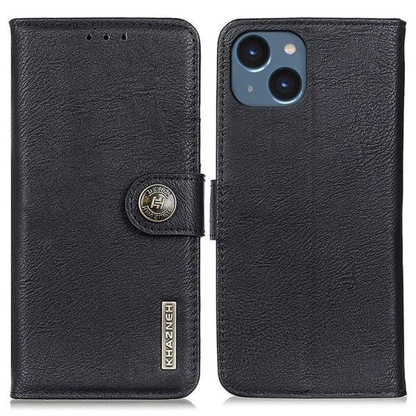 KHAZNEH iPhone 14 Plus Plånboksfodral Retro - Svart Svart