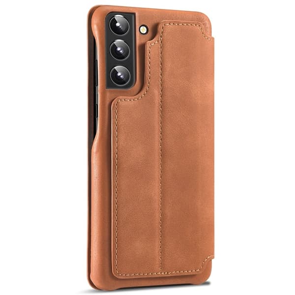 LC.IMEEKE Samsung Galaxy S22 5G Plånboksfodral Konstläder - Brun
