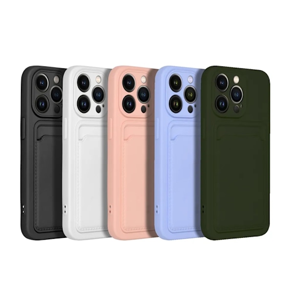 iPhone 15 Plus Mobilskal Korthållare - Grön