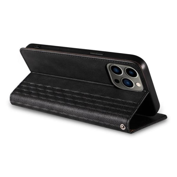 iPhone 12 Pro Max Plånboksfodral Magnet Strap - Svart