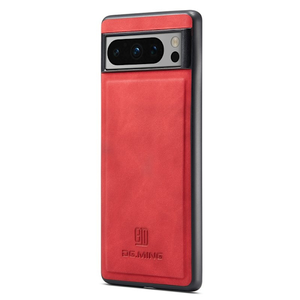 DG.MING Mobilskal till Google Pixel 8 Pro PU Läder + PC + TPU Röd