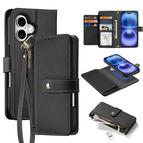 Dux Ducis iPhone 16 Punge Etui Lawa Læder - Sort Svart