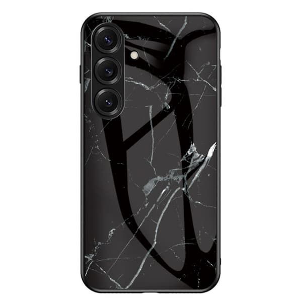 Mobilskal för Samsung Galaxy S26 Plus Tempererat glas + PC + TPU - Svart marmor