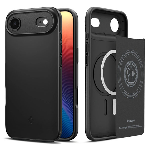 Spigen telefontaske til iPhone 17 Magsafe Thin Fit - Sort Svart