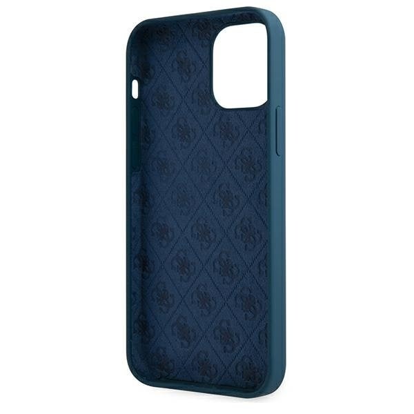 Guess iPhone 12 Pro Max Kuori Metal Logo Script - Sininen Blue