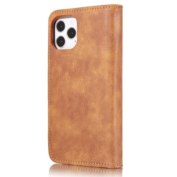DG.MING iPhone 13 Plånboksfodral Full Protection Äkta läder 2-i-1 Brun