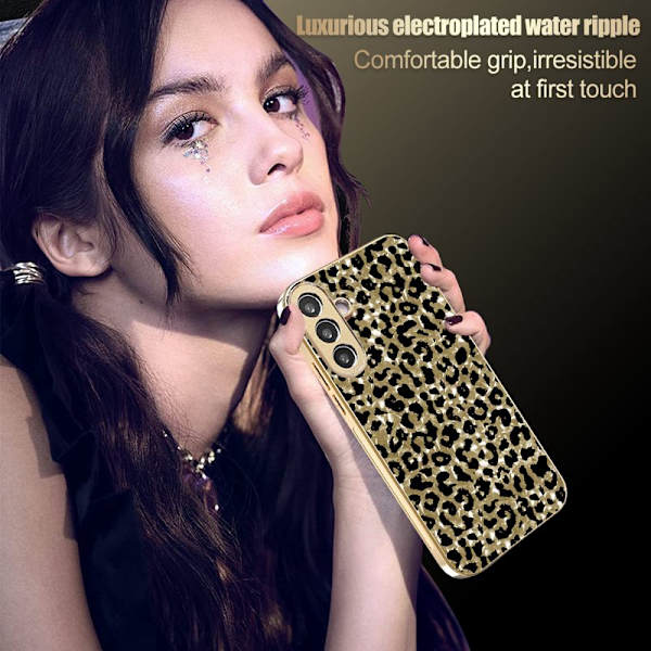 Mobilskal för Samsung Galaxy S26 Plus Leopardmönster PC + TPU - Guld