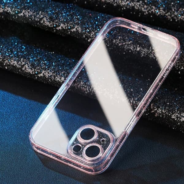 SULADA Mobilskal till iPhone 13 Tempererat Glas + Glitter TPU Ram - Rosa